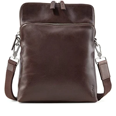 Abbildung von Picard Schultertasche Buddy aus Wasserbüffelleder mit Handy und Laptopfach in der Farbe Cafe, 521051B055