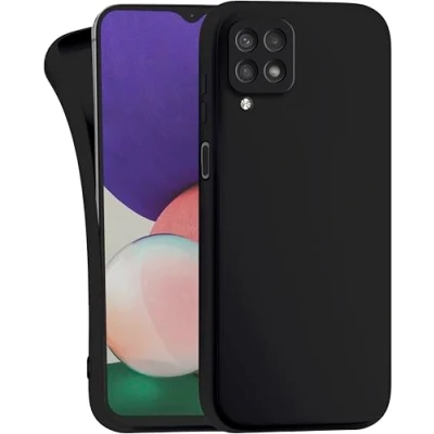 Abbildung von MyGadget Hülle für Samsung Galaxy A12 5G robuste Silikon Schutzhülle TPU Case Slim Silikonhülle Back Cover Kratzfest Handyhülle Schwarz