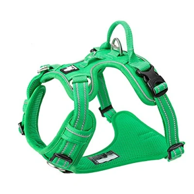 Abbildung von True Love Hundegeschirr, kein Ziehen, verstellbar, reflektierend, weiches Nylon, für kleine und große Haustiere, TLH56512 (L, Grasgrün)