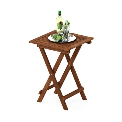 Abbildung von Furinno Tioman Outdoor Klapptisch aus Teaköl, Natur, 51.05 x 72.39 cm, Holz