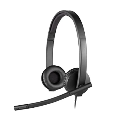 Abbildung von Logitech H570e Kopfhörer mit Mikrofon, Stereo Headset, Rauschunterdrückung, Lautstärkeregelung und Stummschaltung LED Anzeige am Kabel, Ohrpolster, USB Anschluss, PC/Mac/Laptop Schwarz