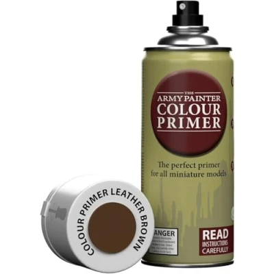 Abbildung von The Army Painter, Colour Primer Leather Brown, 400 ml Grundierung Spray Braun Acryllack für Fantasy Modellbau Wargames Tabletop Figuren, Warhammer &amp; Dnd Miniatures