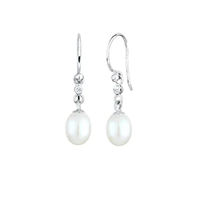 Abbildung von Elli DIAMONDS Earrings Women Elegant with Freshwater Pearls and Diamond (0.03 ct.) in 925 Sterling Silver