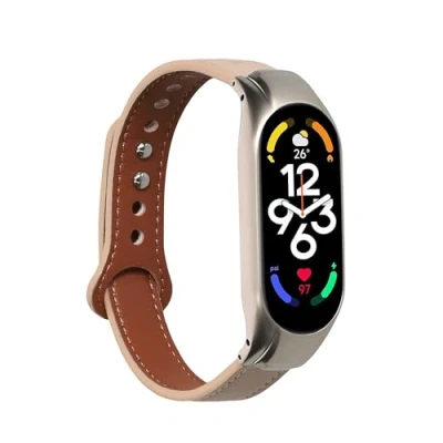 Abbildung von kwmobile Armband kompatibel mit Xiaomi Mi Band 7 Echtleder Fitnesstracker Sportarmband