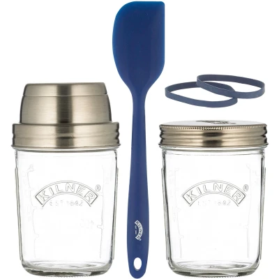 Abbildung von KILNER Teig Shaker, (Set, 4 tlg.), Sauerteig Herstellungs Set, auch f. Pfannkuchen, Naan Brote, Pizza, ..