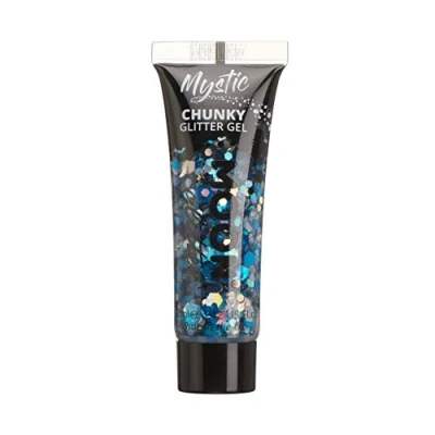 Abbildung von Smiffys Kostüm Moon Glitter Mystic Chunky Gel silber blau, Leicht anzuwendendes Glitzergel für Körper, Haare und Gesicht