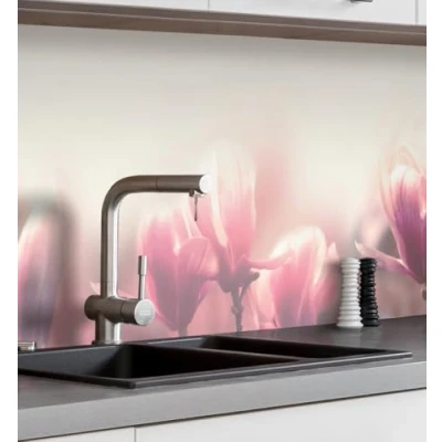 Abbildung von MyMaxxi Selbstklebende Küchenrückwand Folie ohne Bohren Motiv Blume 02 60cm hoch Klebefolie Wandbild Küche Wand Deko Blüten Natur, Groesse_KRW:220 x 60 cm