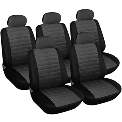 Abbildung von WOLTU 7231 5 Sitzbezüge Auto Einzelsitzbezug universal Größe, 5er Set, schwarz/grau