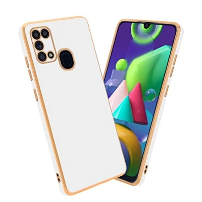 Abbildung von Cadorabo Hülle kompatibel mit Samsung Galaxy M31 Schutzhülle TPU Silikon Case Liquid Design Kameraschutz Slim Kratzfest Weiche Gummi Rundumschutz für in Weiß