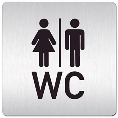 Abbildung von Türschilder24 XXL Schild Türschild (B) 125 x mm WC + Toilettten Piktogramm 1,5 Aluminium Vollmaterial 100% Made in Germany (WC Piktogramm)