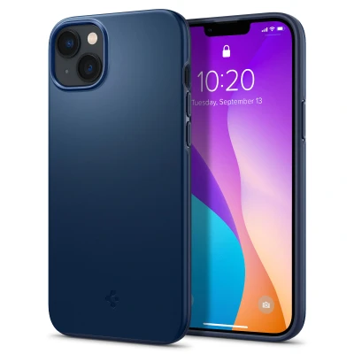Abbildung von Apple iPhone 14 Plus Hülle Kunststoff Spigen Hard Case/Backcover Handyhülle Dunkelblau Kein Design