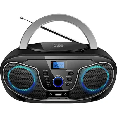 Abbildung von Silva Schneider 1901850 MPC 19.4 UKW Radio mit CD Player, AUX, USB, Schwarz/Silber