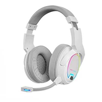 Abbildung von MARSGAMING Mars Gaming MHW 100 Weiß, Drahtloses Headset ARGB Flow, Abnehmbares ENC Mikrofon, Ultraleicht, Aktive + Passive Geräuschunterdrückung, Universelle Kompatibilität