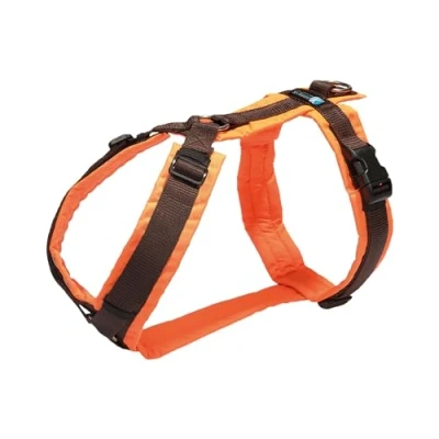 Abbildung von Annyx Brustgeschirr PROTECT in leuchtorange Braun M Neonorange für Welpen alle Hunde verstellbar gepolstert ergonomisch rückensc