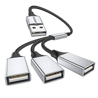 Abbildung von MOGOOD USB Splitter 1 zu 3 2.0 Ladekabel Netzkabel Verl ngerung Hub Adapter für MacBook/Laptop/LED etc