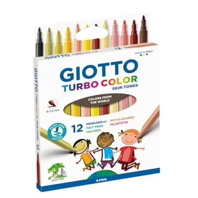 Abbildung von Giotto Turbo Color Skintones Filzstifte 12er Pack, Mehrfarbig