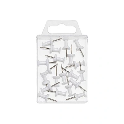 Abbildung von Wedo 54100 Pinnadeln Diabolo Form in Klarsichtdose, 20 Stück, weiß