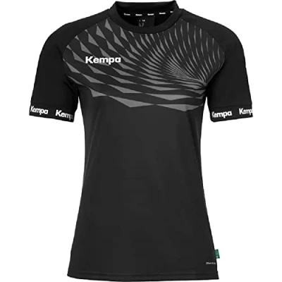 Abbildung von Kempa Herren Wave 26 Shirt Women Damen Mädchen Sportshirt Kurzarm Funktionsshirt Handball Gym Fitness Trikot, Schwarz/Anthra, M EU