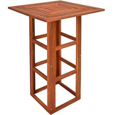Abbildung von Casaria Stehtisch Akazie (1 St), Holz 110cm Hoch 75x75 cm Eckig Indoor Outdoor Bistrotisch Biertisch