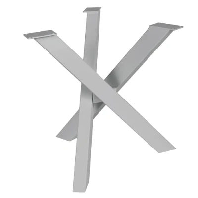 Abbildung von Tischgestell Spider Design Kreuzgestell Schwerlast massiv Tischkufen Stahl Tischbeine Metall DIY Schreibtisch (Grau)