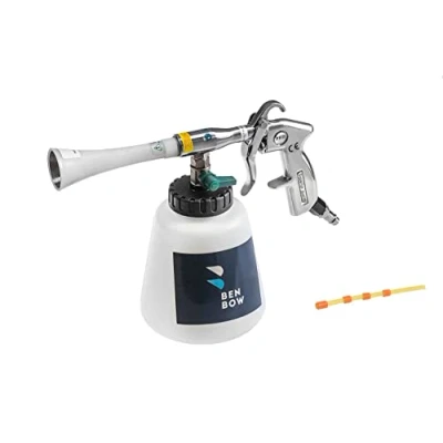Abbildung von BenBow Druckluft Reinigungspistole Classic mit Ersatzschlauch Waschpistole Wirbelsturm Effekt berührungslose Reinigung perfekt für professionelles Auto Detailing