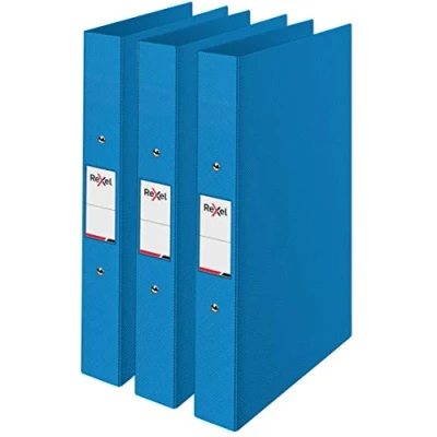 Abbildung von Rexel Choices 2115728 Ringbuch A4, Rücken 25 mm, 190 Blatt Kapazität, Aktenordner, Dokumentenorganisation, blau, 3 Stück