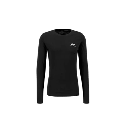 Abbildung von Alpha Industries BACK Print Heavy LS Langarmshirt, Herren, Größe: Small, Black