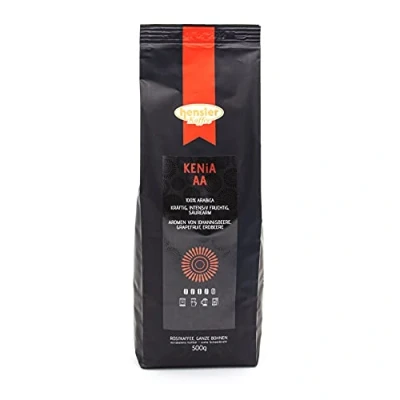 Abbildung von Hensler Kaffee Kenia Superstar Top AB, 100% Arabica Kaffeebohnen, Röstkaffee für Vollautomaten und Filterkaffee, mittlere Röstung
