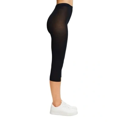 Abbildung von ESPRIT Damen Leggings Cotton Capri W LE Blickdicht einfarbig 1 Stück, Blau (Marine 6120), 38 40