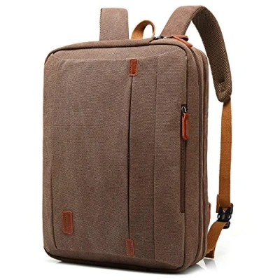 Abbildung von CoolBELL umwandelbar Aktentasche Rucksack Messenger Bag 17,3 Zoll Laptoptasche Herren Business Umhängetasche Mehrzweck Arbeitastasche Reisen Backpack Notebook Schultertasche(Canvas Coffee)