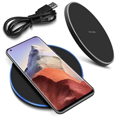 Abbildung von QI Wireless 15W Kabellose Ladestation kompatibel für Xiaomi Mi 11 Ultra 10 Pro Fast Charger Induktives Universal Schnellladegerät, Farben:Schwarz