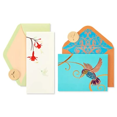 Abbildung von Papyrus Blanko Karten mit Umschlägen, Kolibri, 2 Stück