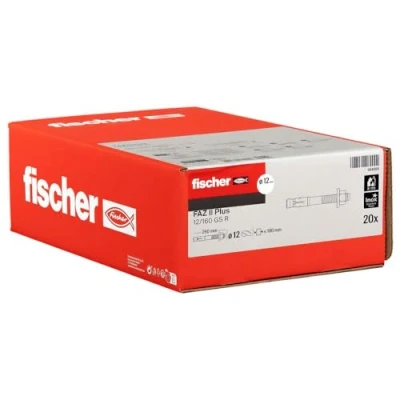 Abbildung von fischer Bolzenanker mit großer Scheibe FAZ II Plus 12/160 R, Schwerlastanker aus Edelstahl hoher Tragfähigkeit, Ankerbolzen für Befestigungen von Holzkonstruktionen, Seismik &amp; ETA Zulassung
