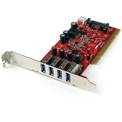 Abbildung von StarTech.com 4 Port USB 3.0 PCI Schnittstellenkarte SuperSpeed Controller Karte 2 x USB3.0 (Buchse) je 1x SATA/SP4 intern