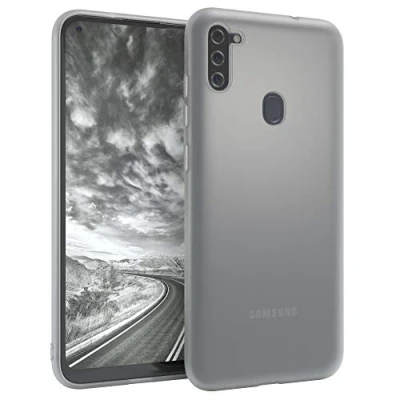 Abbildung von EAZY CASE Handyhülle Silikon mit Kameraschutz kompatibel Samsung Galaxy M11 in Transparent Matt Ultra dünn, Slimcover, Silikonhülle, Hülle, Softcase, Backcover