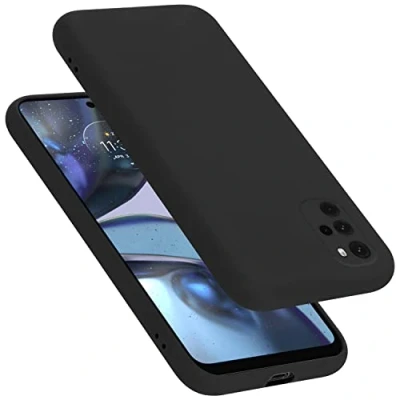 Abbildung von Cadorabo Hülle kompatibel mit Motorola Moto G22 Silikon Handyhülle für Case aus flüssigem Kratzfeste und stoßfeste dünne TPU Schutzhülle Liquid SCHWARZ