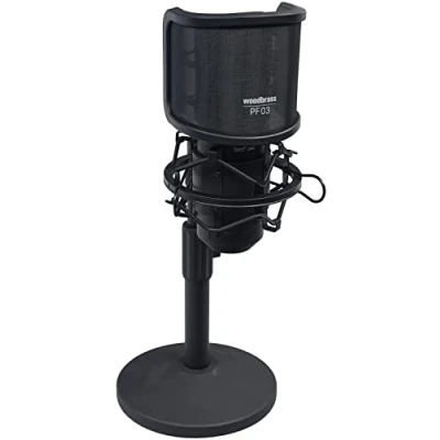 Abbildung von WOODBRASS Bird UM1 Podcast Pack Schwarz USB Kondensatormikrofon mit Nierencharakteristik für PC und Mac Broadcasting Streaming Recording, Podcasting, Konferenzen, Heimstudio Mao, Voice Over