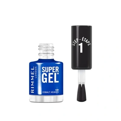 Abbildung von Rimmel Super Gel, 100 Cobalt Heaven, langer Halt, mattes Finish, einfache Anwendung, Maniküre, Gel Effekt, splitterfest, klare Formel, 12 ml