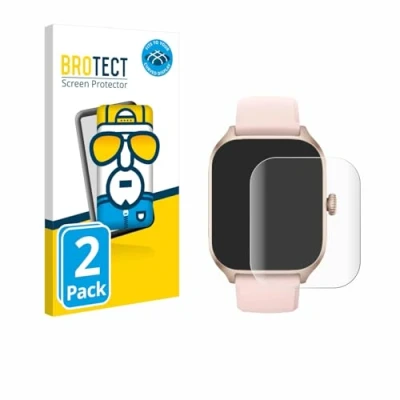 Abbildung von BROTECT 2 Stück Full Cover Schutzfolie für Huami Amazfit GTS 4 Screen Displayschutz Folie [3D Curved, Anti Fingerprint, Kristall Klar]