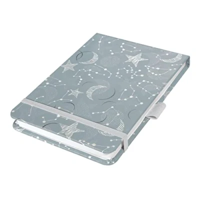 Abbildung von SIGEL JN348 Notizblock Jolie, Cosmic Fantasy Grey, A6+, Dot Lineatur, Hardcover, 79 Blatt, aus nachhaltigem Papier