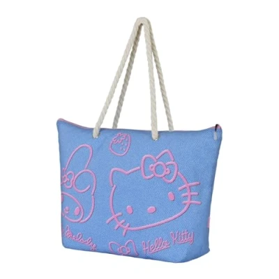 Abbildung von Karactermania Sanrio Hello Kitty Denim Soleil Strandtasche, Blau, 52 x 37 cm