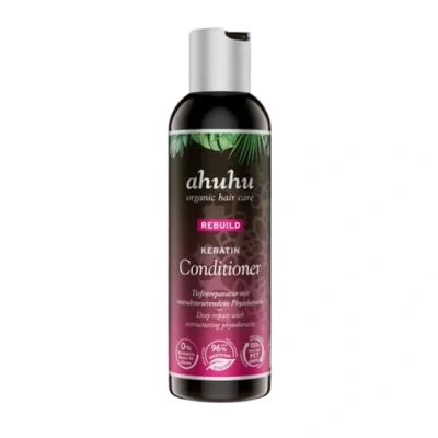 Abbildung von ahuhu REBUILD Keratin Conditioner (200 ml) intensiv restrukturierende Haarspülung mit pflanzlichem Phytokeratin, repariert &amp; schützt das Haar vor erneuter Beanspruchung, vegane Haarpflege