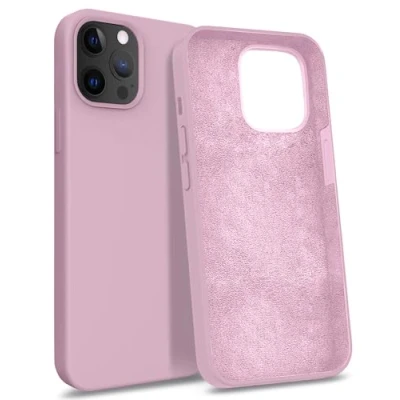 Abbildung von MyGadget Hülle kompatibel mit iPhone 12 Pro Max Gummierte Handyhülle [ 3 Layer Struktur ] Schutzhülle Soft Inlay &amp; Hardcase Cover außen Rosa