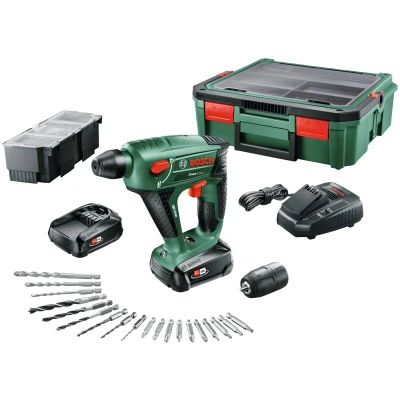 Abbildung von Bosch Home &amp; Garden Akku Bohrhammer &quot;Uneo Maxx + SystemBox&quot;, mit 2 Akkus und Ladegerät