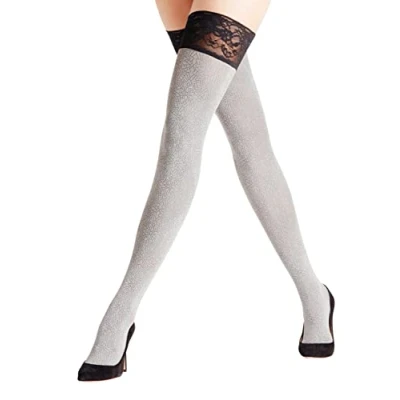 Abbildung von FALKE Halterlose Feinstrümpfe Ice Sparkle mit grafischer allover Musterung
