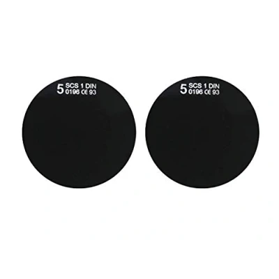 Abbildung von Aulektro 1 Paar runde Schutzbrillengläser mit 50 mm Schweißschutzglas Durchmesser getönt Schutzstufe Din 4