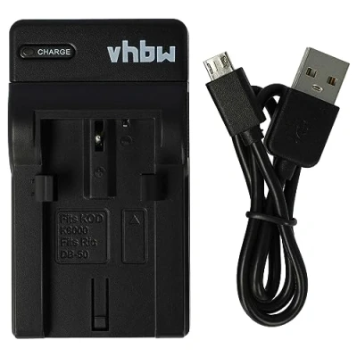 Abbildung von vhbw USB Akkuladegerät kompatibel mit Kodak EasyShare Z8612 is, ZX1 HD Camcorder Digitalkamera, Camcorder, Action Cam Akku Ladeschale