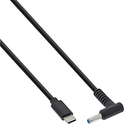 Abbildung von Inline InLine® USB C zu HP Notebook (rund/klein) Ladekabel, 2m Stromkabel