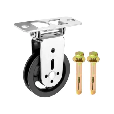 Abbildung von QWORK® Umlenkrollen für Seile, 180 Drehbar Drahtseilrolle mit Installationshardware DIY Gym Fitnessgeräte, Maximale Kapazität 500 kg