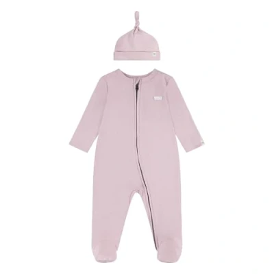 Abbildung von Levi&#039;s Footed Coverall HAT SET Jumpsuit für Kinder, Größe: 56, Peachskin